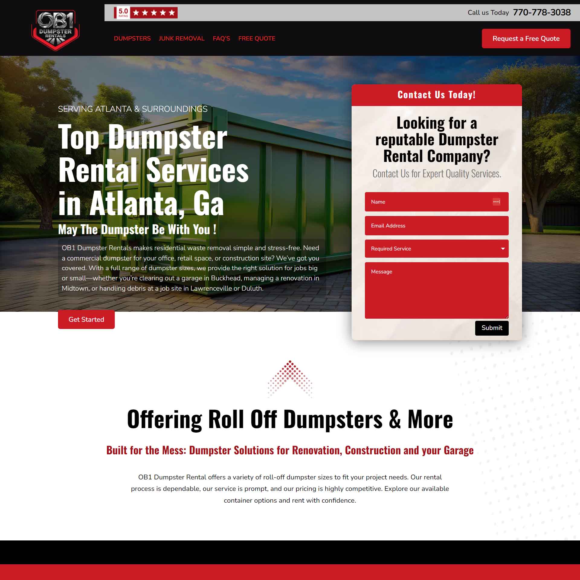 OB1 Dumpster Rental